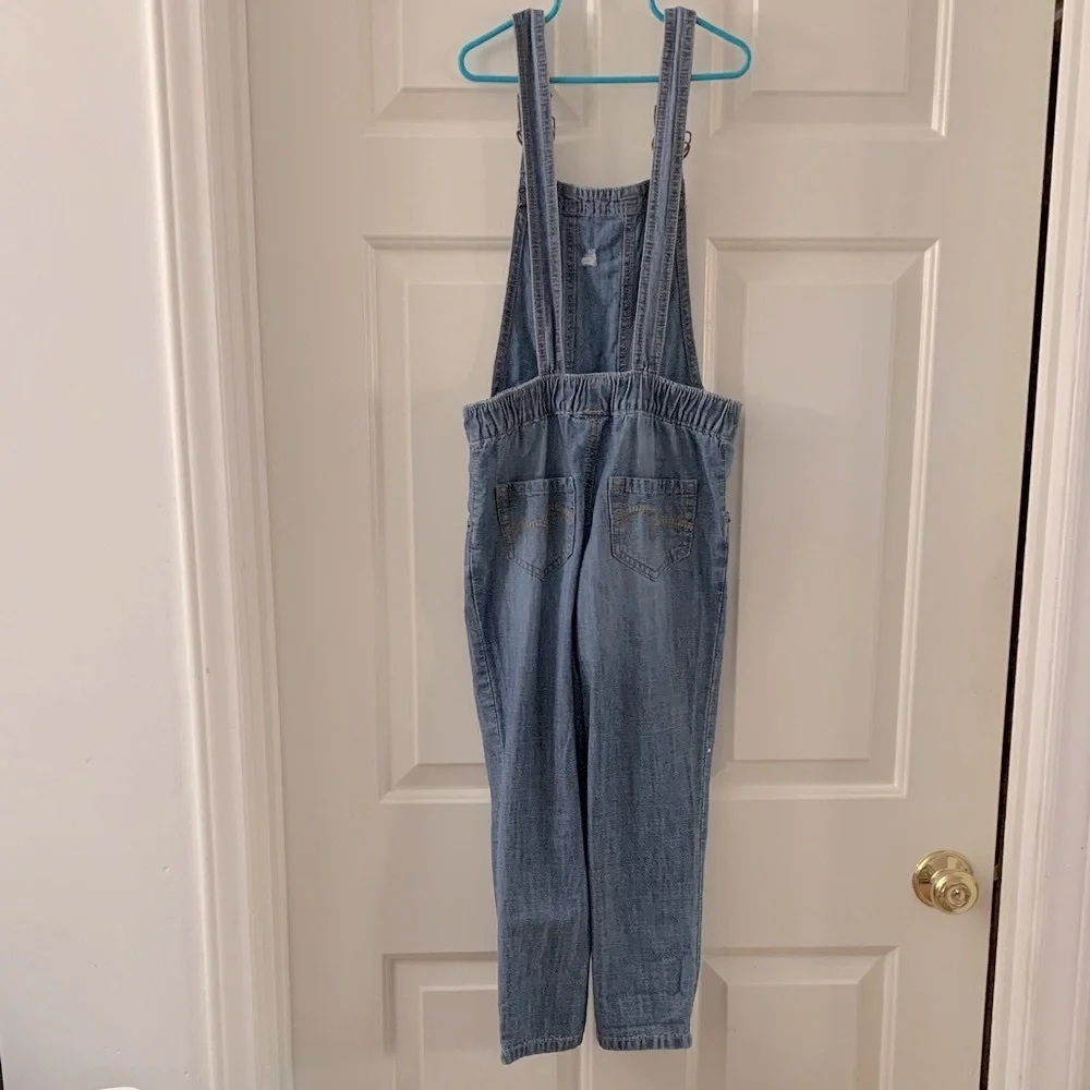NWT Justice Girls Size 7 Adjustable Denim Overalls